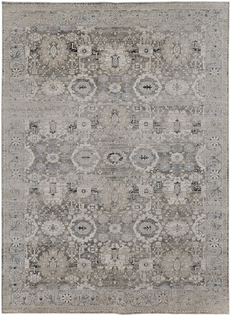 media image for Adana Distressed Ivory/Silver Gray Rug 1 241