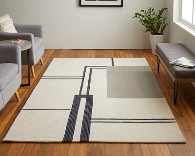 product image for ardon architectural mid century modern hand tufted ivory gray rug by bd fine mgrr8899ivygryh00 8 25