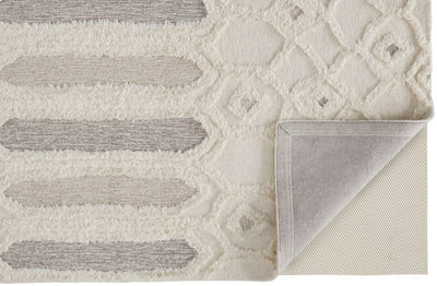 product image for Elika Hand-Tufted Geometric Ivory/Taupe/Tan Rug 5 65