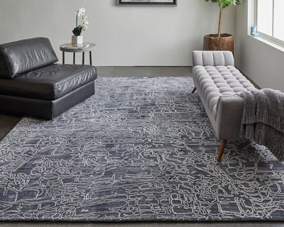 product image for archor abstract contemporary hand tufted navy ivory rug by bd fine wtnr8891nvyivyh00 8 11