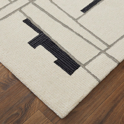 product image for ardon architectural mid century modern hand tufted ivory black rug by bd fine mgrr8902ivyblkh00 5 64