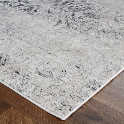 product image for Adana Distressed Ivory/Silver/Black Rug 4 13