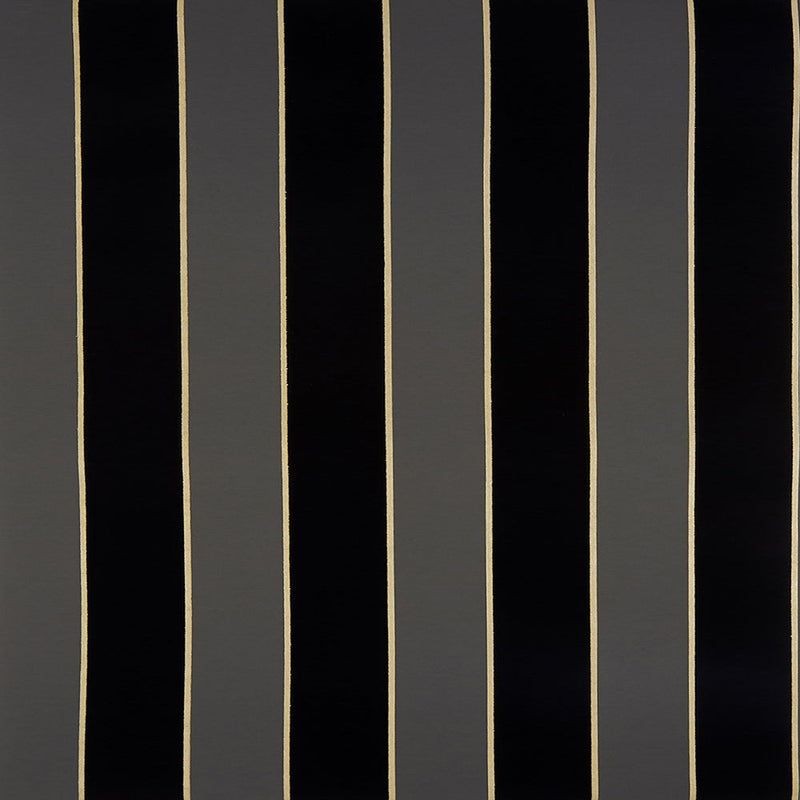 media image for Regency Stripe Charcoal/Gold Flocked Wallpaper 226