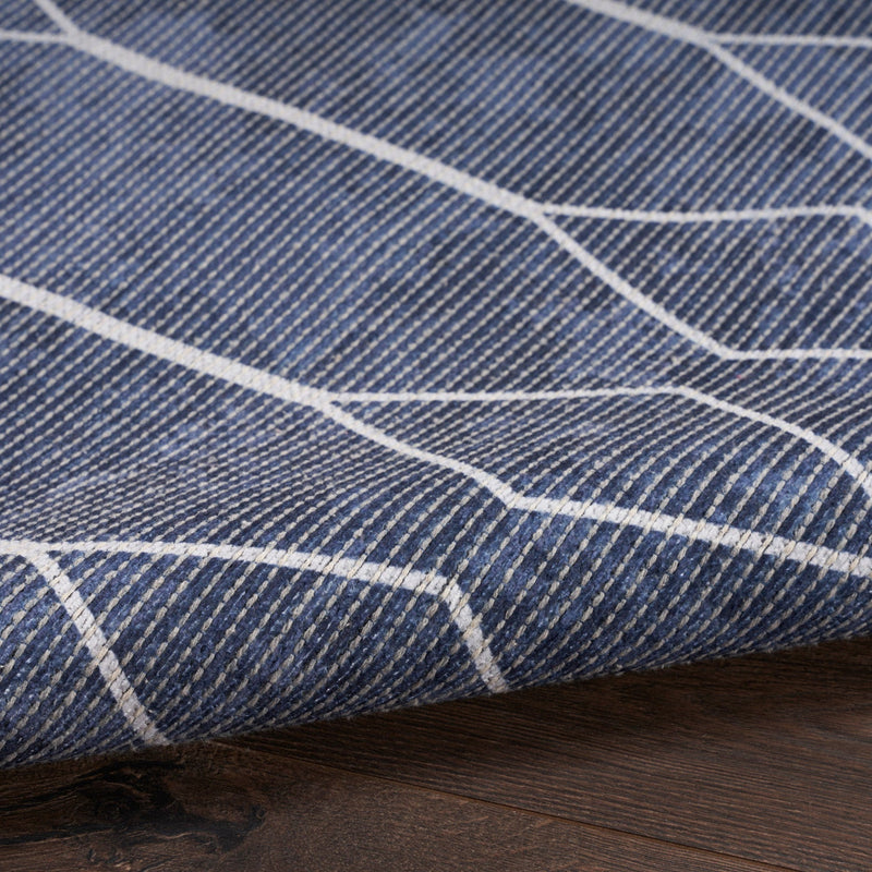 media image for Nicole Curtis Machine Washable Series Navy Modern Rug By Nicole Curtis Nsn 099446163301 7 272