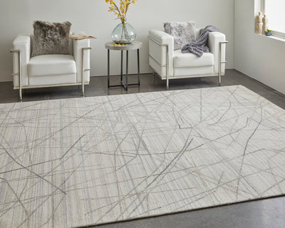 product image for archor geometric contemporary hand tufted ivory charcoal rug by bd fine wtnr8894ivychlh00 7 48