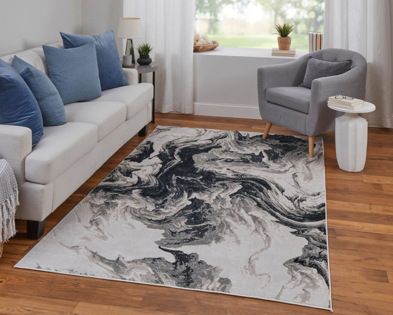 media image for Orin Abstract Ivory/Black/Taupe Rug 8 279