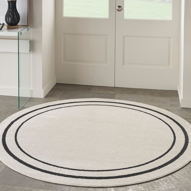 media image for Nourison Home Nourison Essentials Ivory Black Contemporary Rug By Nourison Nsn 099446148162 17 296