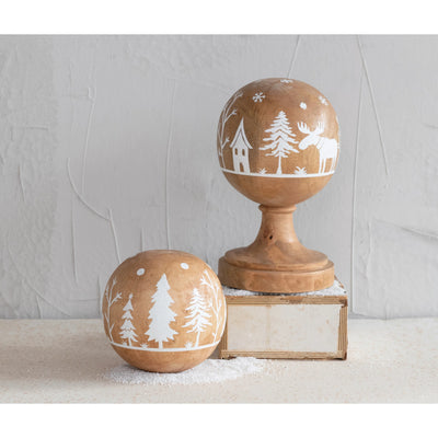 product image for moose in forest mango wood orb 2 67