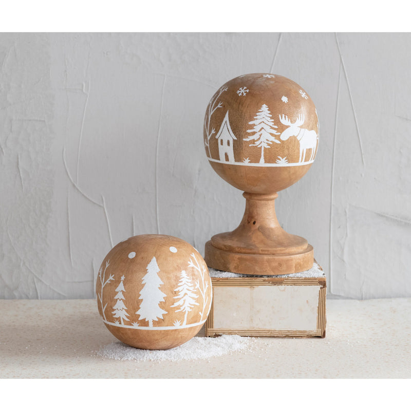 media image for moose in forest mango wood orb 2 284