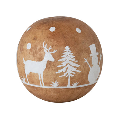 product image for moose in forest mango wood orb 1 56