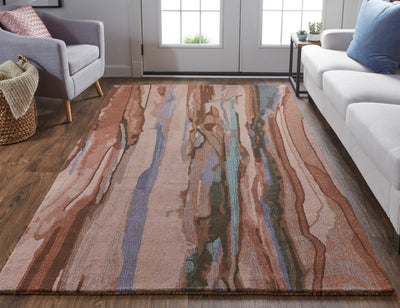 product image for Nakita Hand-Tufted Watercolor Copper/Pink/Turquoise Rug 6 80