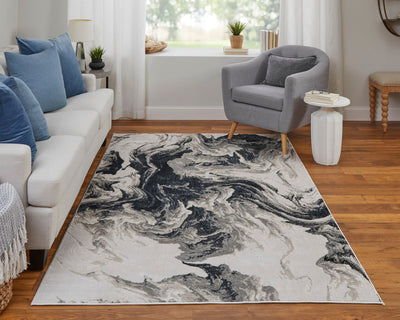 product image for Orin Abstract Ivory/Black/Taupe Rug 7 25