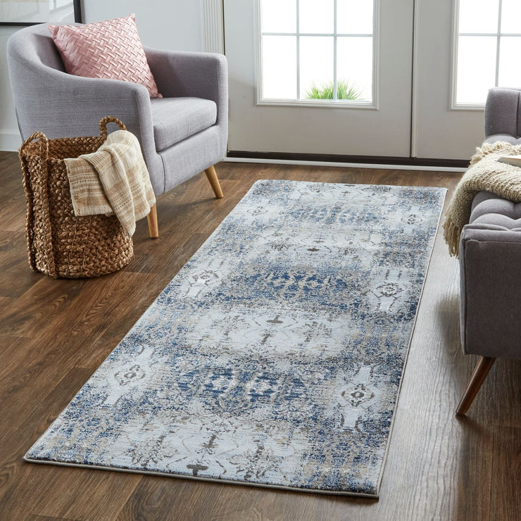 Javers Ice Blue and Navy Rug by BD Fine Roomscene Image 1