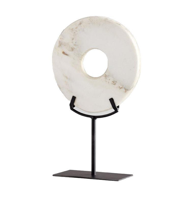 Large White Disk On Stand