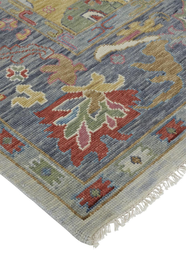 Larson Hand Knotted Blue and Gray Rug by BD Fine Corner Image 1