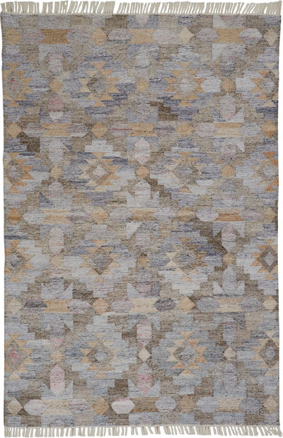 product image of Elstow Hand Woven Blue and Tan Rug by BD Fine Flatshot Image 1 553