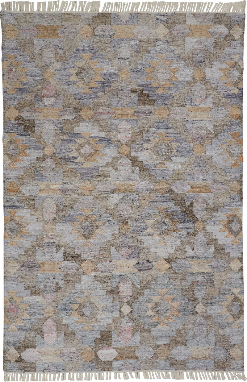 media image for Elstow Hand Woven Blue and Tan Rug by BD Fine Flatshot Image 1 259