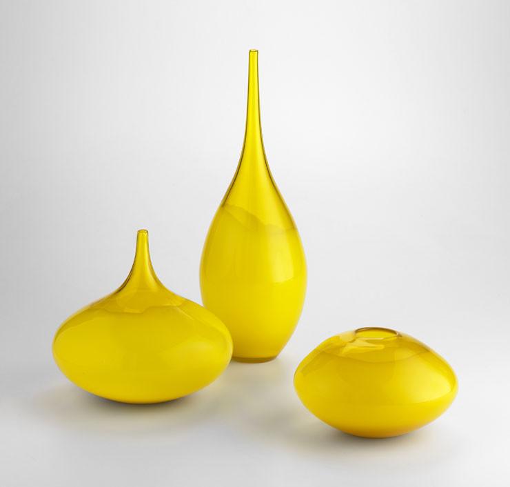 Yellow Moonbeam Vase in Assorted Sizes design by Cyan Design
