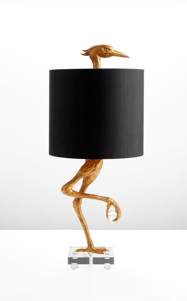 Ibis Table Lamp with Black Satin Shade design by Cyan Design