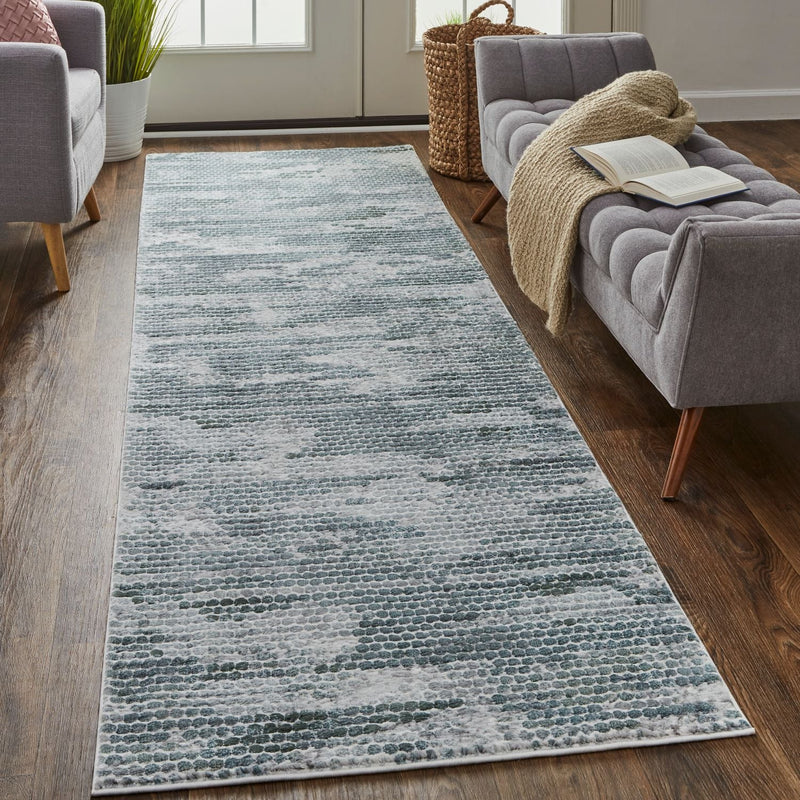 media image for Halton Teal and Teal Rug by BD Fine Roomscene Image 1 240