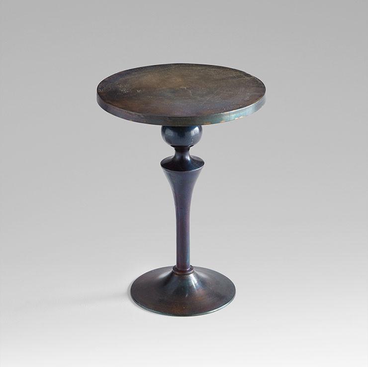 Gully Side Table in Bronze & Blue design by Cyan Design