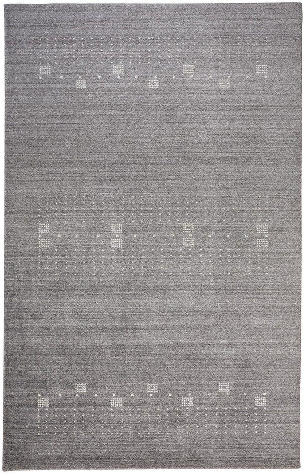 Yurie Hand Knotted Gray and Ivory Rug by BD Fine Flatshot Image 1