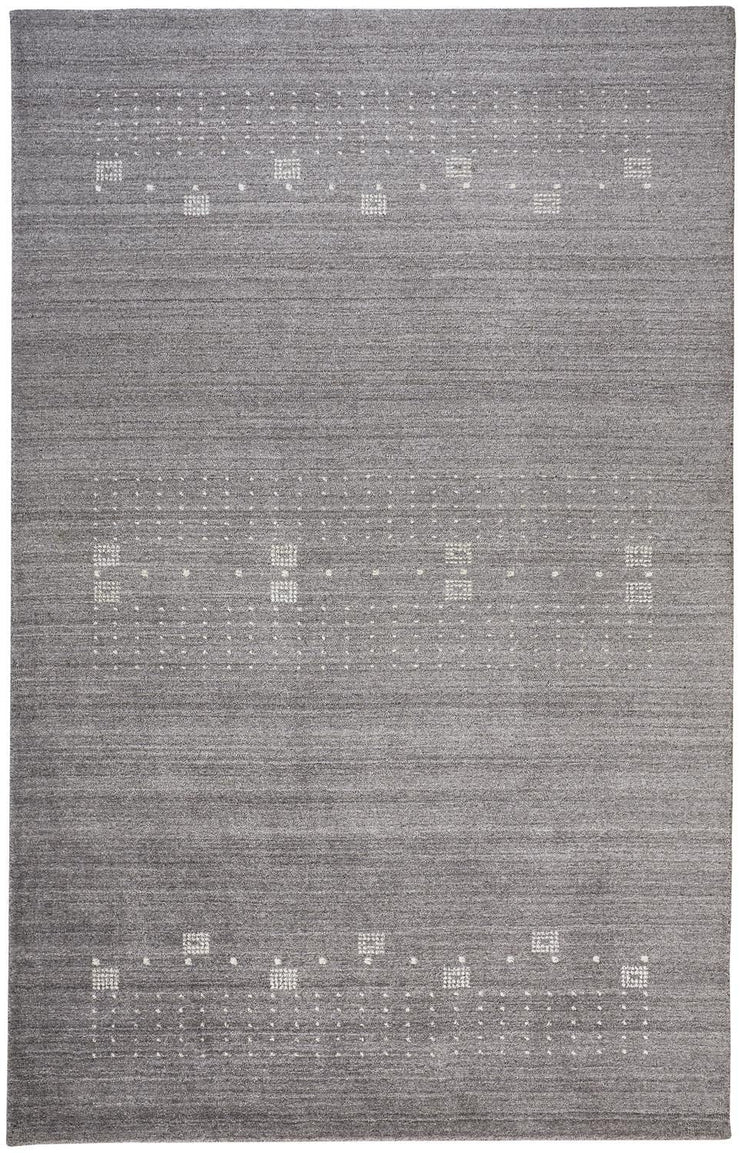 Yurie Hand Knotted Gray and Ivory Rug by BD Fine Flatshot Image 1