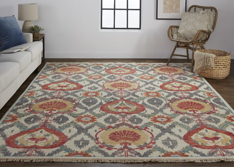 media image for Bennet Hand Knotted Orange and Gray Rug by BD Fine Roomscene Image 1 298