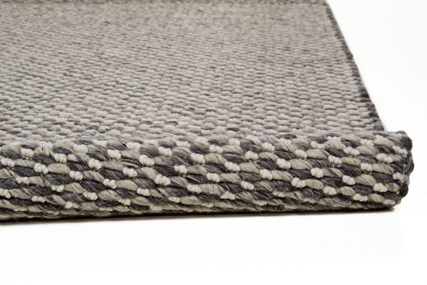 Genet Hand Woven Gray and Ivory Rug by BD Fine Roll Image 1