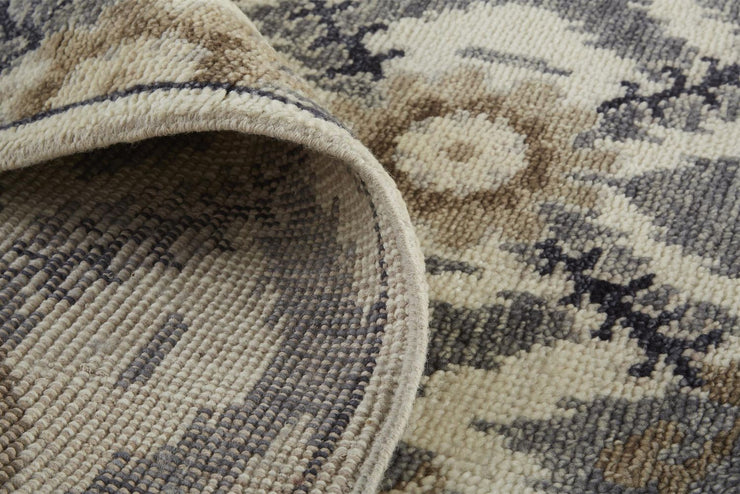 Bennet Hand Knotted Beige and Gray Rug by BD Fine Roll Image 1