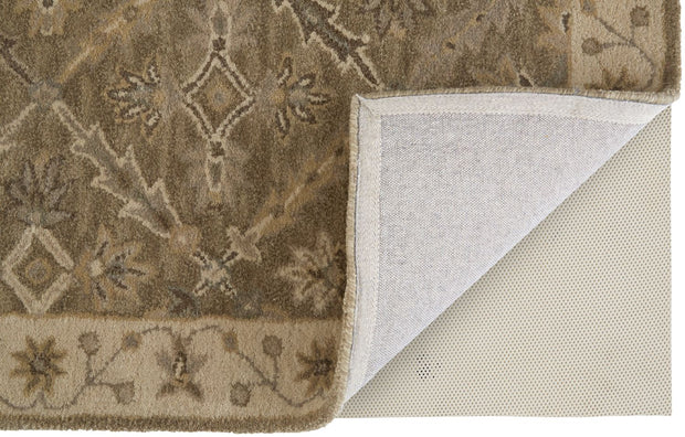 Botticino Hand Tufted Green and Beige Rug by BD Fine Fold Image 1