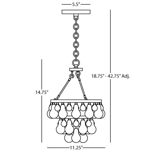 media image for Bling Pendant in Various Finishes design by Robert Abbey 223