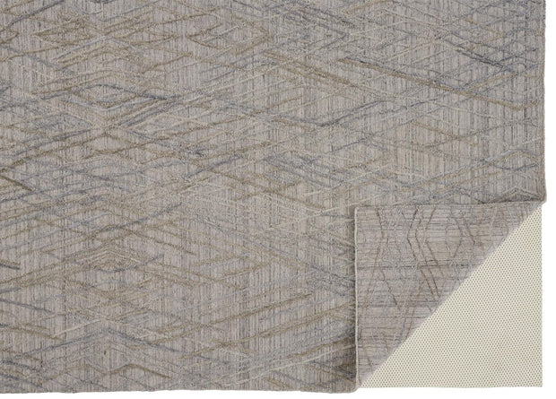 Huntley Hand Woven Gray and Blue Rug by BD Fine Fold Image 1