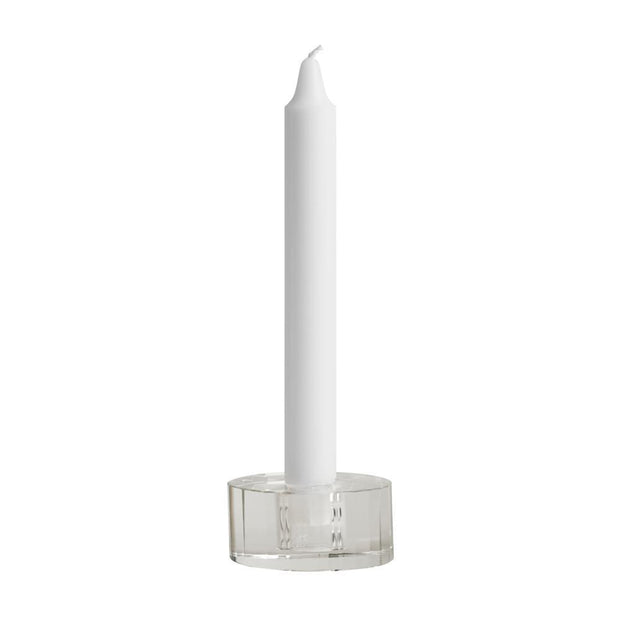 Nordic Glass Candleholder - Low Facet - Clear