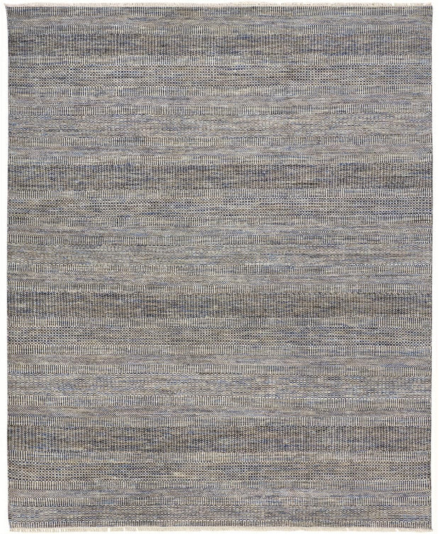Caldecott Hand Knotted Warm Gray and Bright Blue Rug by BD Fine Flatshot Image 1