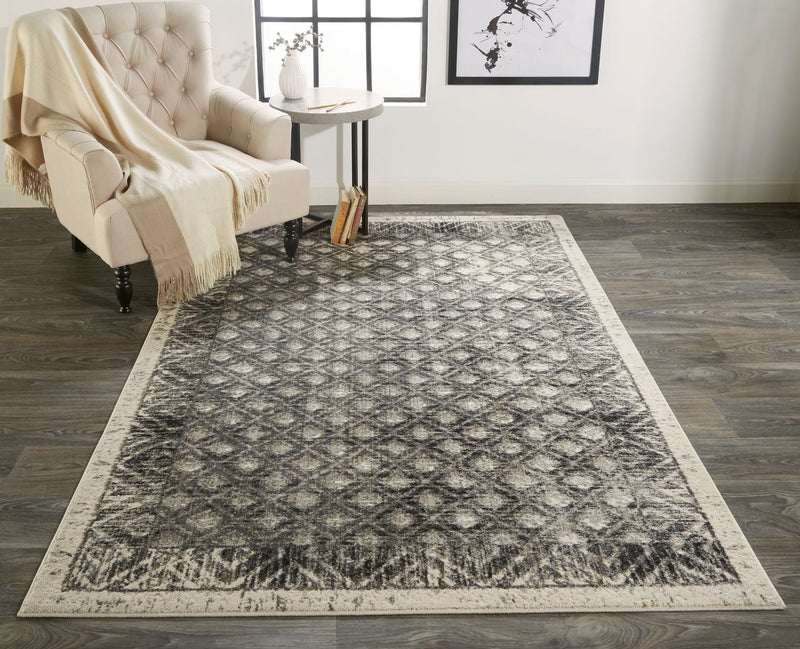 media image for Kiba Black and Ivory Rug by BD Fine Roomscene Image 1 268