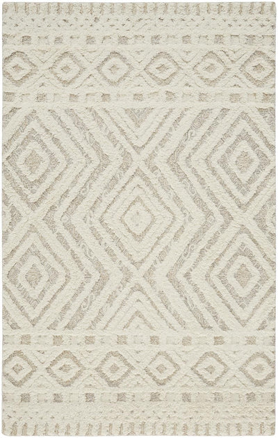 product image for Elika Hand Tufted Ivory and Tan Rug by BD Fine Flatshot Image 1 6