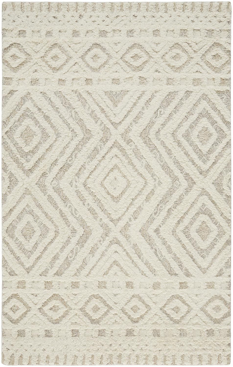 media image for Elika Hand Tufted Ivory and Tan Rug by BD Fine Flatshot Image 1 276