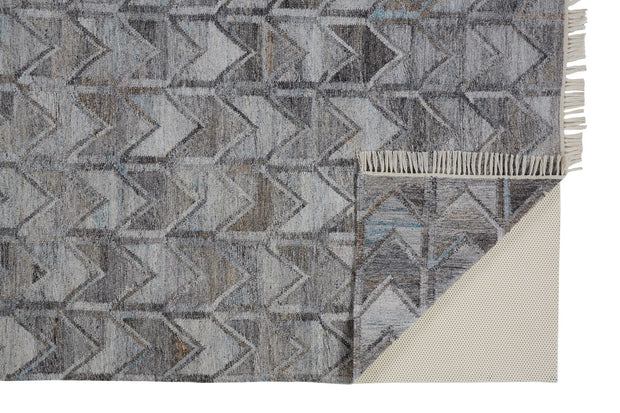 Elstow Hand Woven Light and Dark Gray Rug by BD Fine Fold Image 1