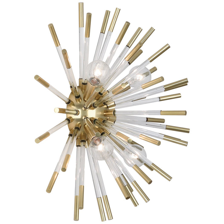 Andromeda Wall Sconce in Modern Brass Finish w/ Clear Acrylic Accents design by Robert Abbey