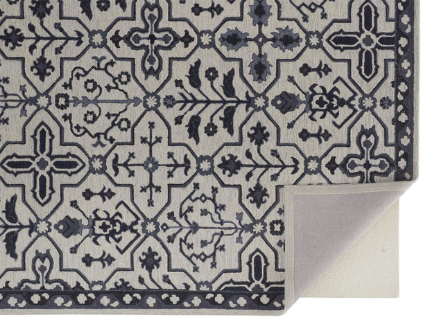 Faris Hand Tufted Gray and Black Rug by BD Fine Fold Image 1