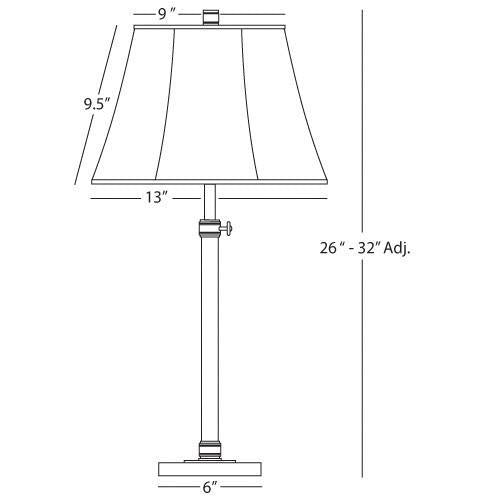 Bruno Collection Adjustable Column Table Lamp
