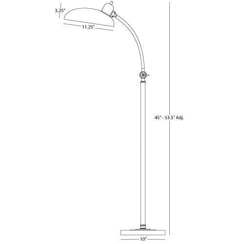 media image for Bruno Collection Adjustable "C" Arm Task Floor Lamp design by Robert Abbey 243