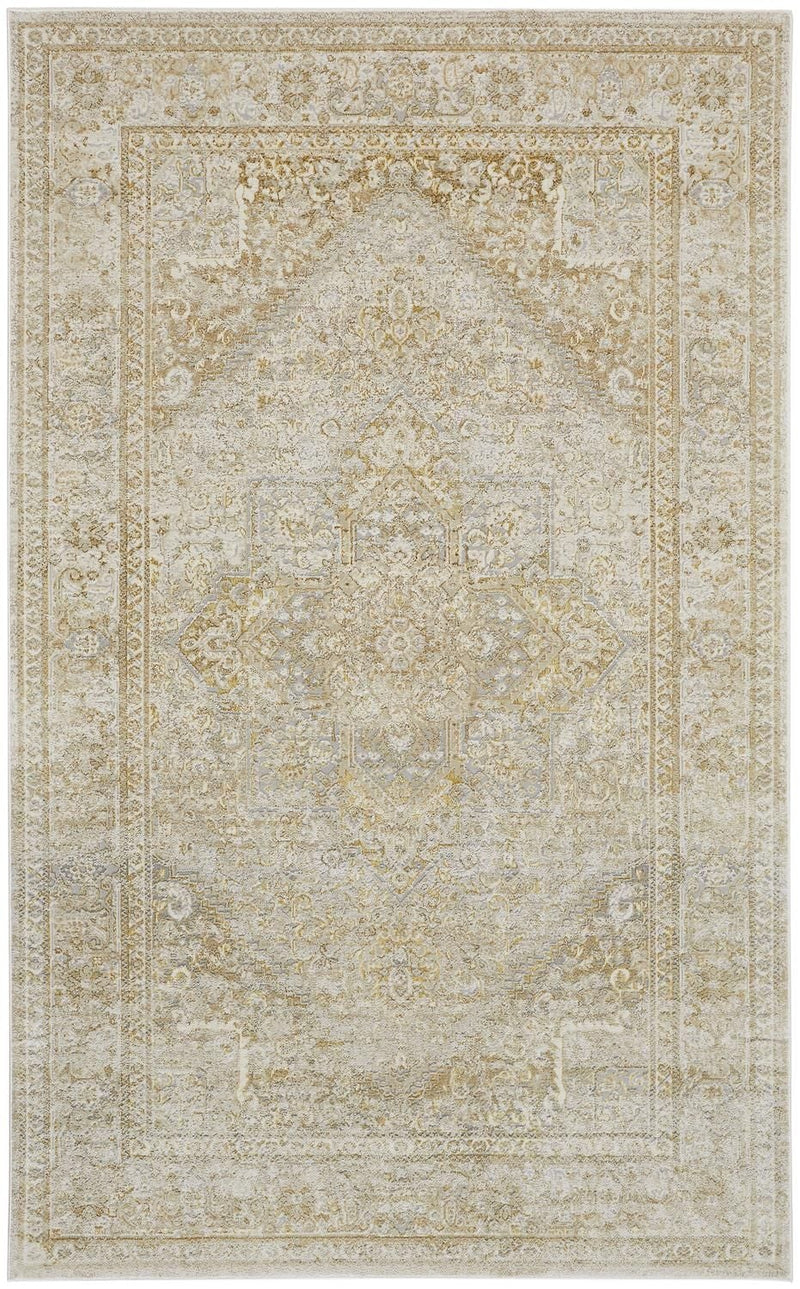 media image for Tripoli Gold and Gray Rug by BD Fine Flatshot Image 1 254