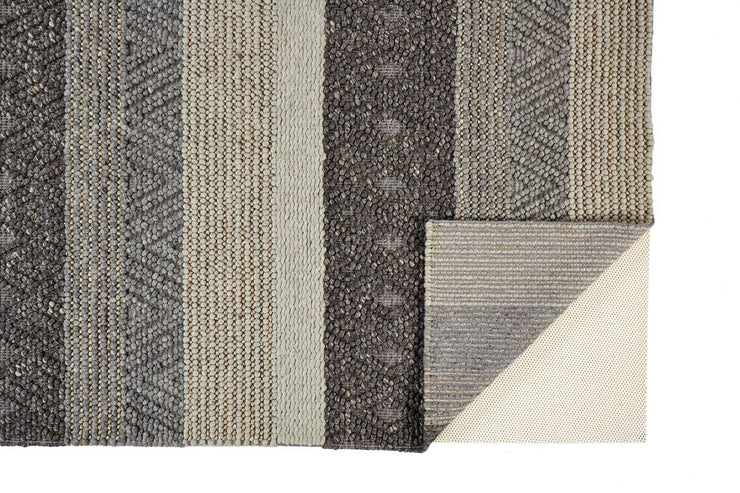 Genet Hand Woven Chracoal Gray and Tan Rug by BD Fine Fold Image 1