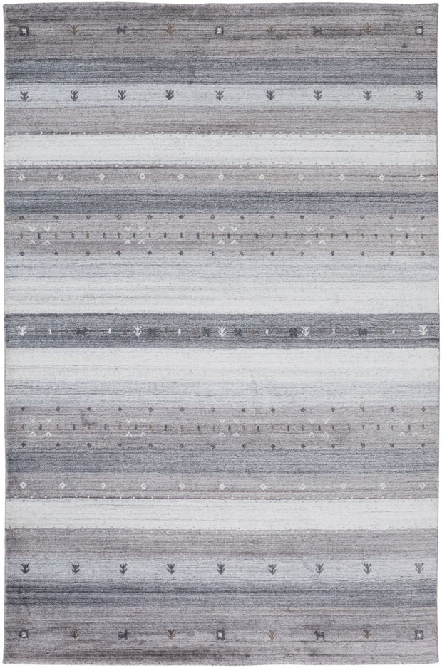 Yurie Hand Knotted Dark and Opal Gray Rug by BD Fine Flatshot Image 1