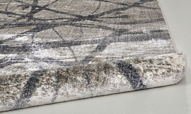 Kiba Warm Gray and Charcoal Rug by BD Fine Roll Image 1