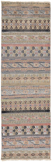 Eckhart Hand Knotted Tan and Blue Rug by BD Fine Flatshot Image 1