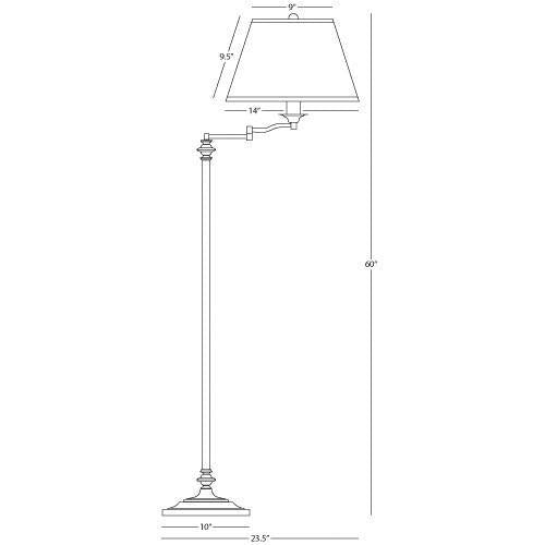 Wilton Collection Swing Arm Floor Lamp design by Robert Abbey