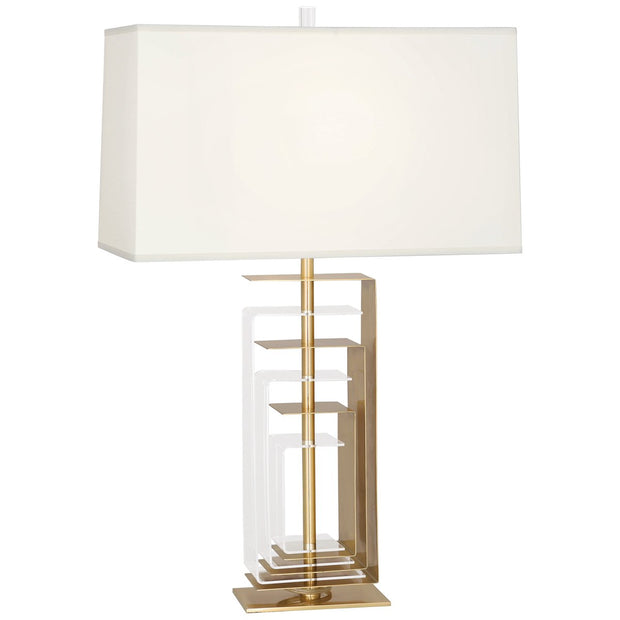 Braxton Table Lamp in Various Finishes design by Robert Abbey
